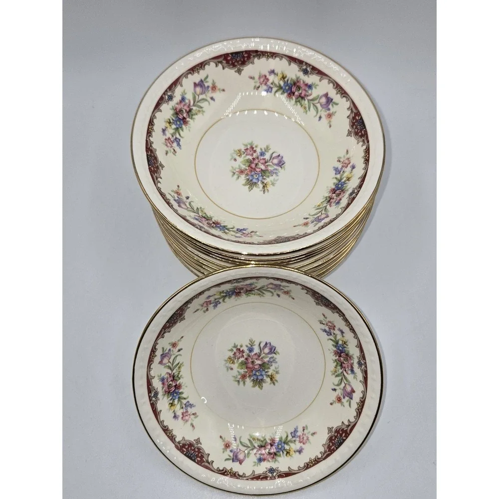 Homer Laughlin Eggshell Georgian Berry Bowls Floral M47N5 (12)